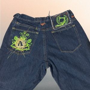 Akademiks jeans embroidered vintage, Y2K, hip-hop, men’s size 38